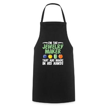 Je suis un expert en fabrication de bijoux - Tablier de cuisine - noir - Devant - AI Model Male 185 dark (185cm)