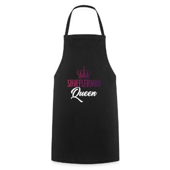 Shuffleboard Queen-Text avec Pretty Art Of Crown - Tablier de cuisine - noir - Devant - AI Model Male 185 dark (185cm)