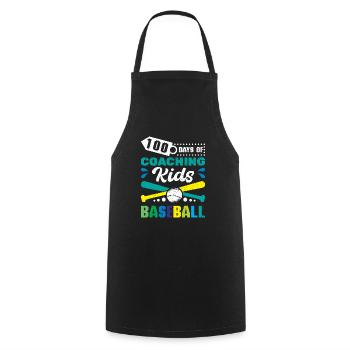 100 Days of Coaching Kids Baseball - Cooking Apron - black - Front - AI Model Male 185 dark (185cm)