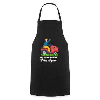 The Lawn Ranger rides lawn again for Father's Day - Cooking Apron - black - Front - AI Model Male 185 dark (185cm)