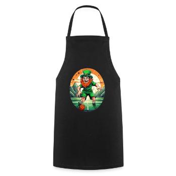 St. Patrick's Day Kleeblatt Basketball - Kochschürze - Schwarz - Vorne - AI Model Male 185 dark (185cm)