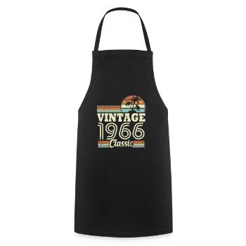Vintage 1966 Classic, Cadeau D'anniversaire 57 Ans - Tablier de cuisine - noir - Devant - AI Model Male 185 dark (185cm)