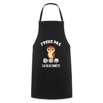 Je Peux Pas J'ai Cul de Chouette - Tablier de cuisine - noir - Devant - AI Model Male 185 dark (185cm)