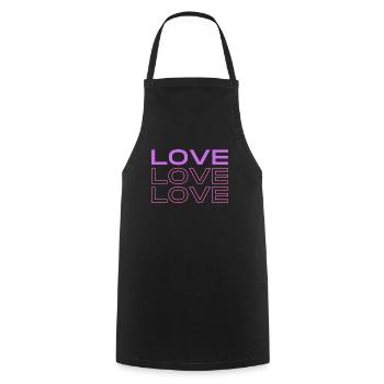 Love Love Love - Kochschürze - Schwarz - Vorne - AI Model Male 185 dark (185cm)