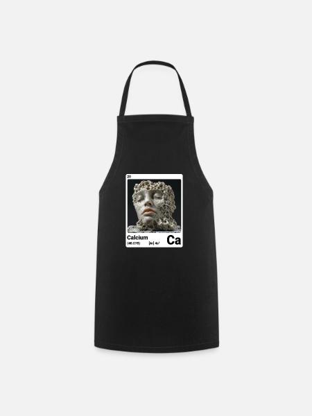 Calcium Ca chemical element periodic table 020 - Cooking Apron - black