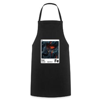 AI am Iron (wt) - Cooking Apron - black - Front - AI Model Male 185 dark (185cm)