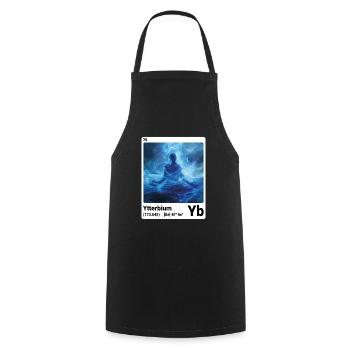 AI am Ytterbium (wt) - Cooking Apron - black - Front - AI Model Male 185 dark (185cm)