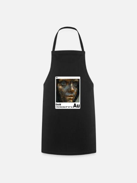 AI am Gold (wt) style element periodic fashion - Cooking Apron - black