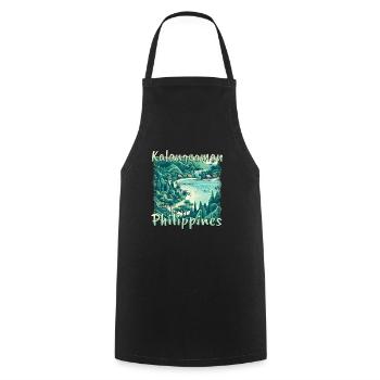 Paysage grunge de l’île de Kalanggaman - Tablier de cuisine - noir - Devant - AI Model Male 185 dark (185cm)