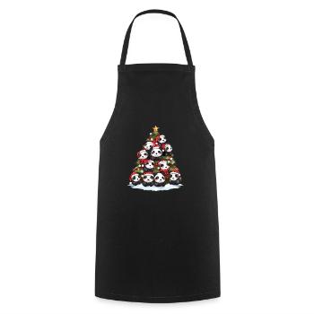 Panda de Noël sapin sapin - Tablier de cuisine - noir - Devant - AI Model Male 185 dark (185cm)