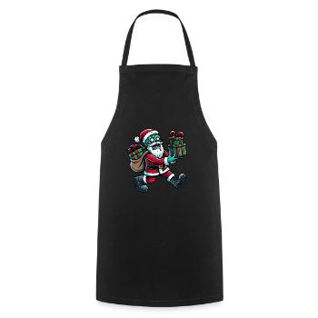 Comic Weihnachtsmann Zombie Süße Weihnachten - Kochschürze - Schwarz - Vorne - AI Model Male 185 dark (185cm)