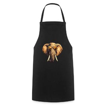 Stilvoller Afrikanischer Elefant mit Sonnenbrille - Kochschürze - Schwarz - Vorne - AI Model Male 185 dark (185cm)