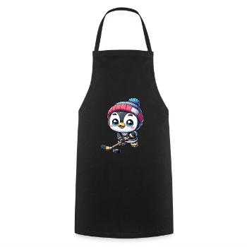 Joueur de hockey sur glace Penguin - La star sur la glace - Tablier de cuisine - noir - Devant - AI Model Male 185 dark (185cm)