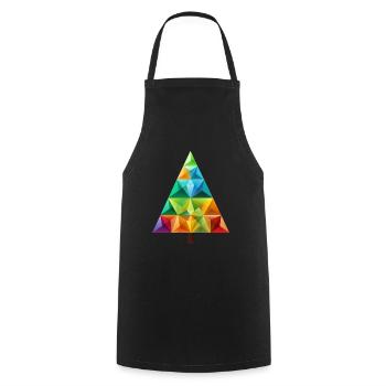 Colorful Festive Magic: Rainbow Christmas Tree - Cooking Apron - black - Front - AI Model Male 185 dark (185cm)