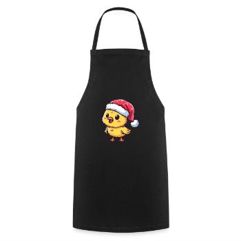 festive moelleux : poussin mignon avec - Tablier de cuisine - noir - Devant - AI Model Male 185 dark (185cm)