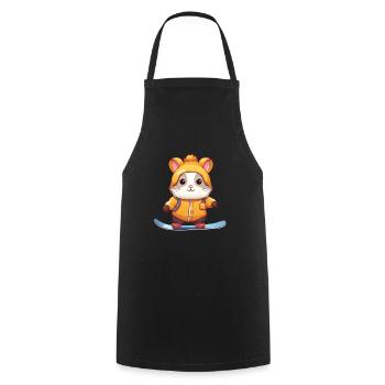 Les hamsters comme snowboarders dans les sports d’hiver - Tablier de cuisine - noir - Devant - AI Model Male 185 dark (185cm)