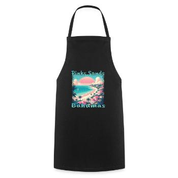 Pink Sands Beach, Bahamas - Grunge Vacation in the Bahamas - Cooking Apron - black - Front - AI Model Male 185 dark (185cm)