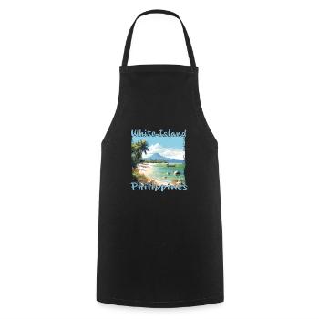 White Island Beach Philippinen Urlaub Strand - Kochschürze - Schwarz - Vorne - AI Model Male 185 dark (185cm)
