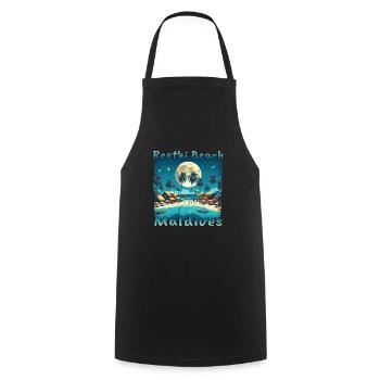 Reethi Beach Maldives Night - Cooking Apron - black - Front - AI Model Male 185 dark (185cm)