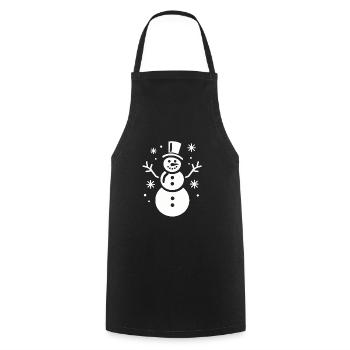 Snowman Silhouette Minimalist - Cooking Apron - black - Front - AI Model Male 185 dark (185cm)