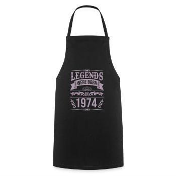 In 1974 legends were born born in 1974 - Cooking Apron - black - Front - AI Model Male 185 dark (185cm)