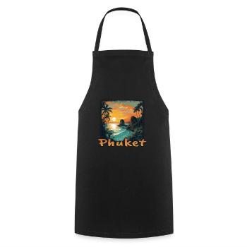 Phuket Sunset Grunge-Stil - Kochschürze - Schwarz - Vorne - AI Model Male 185 dark (185cm)