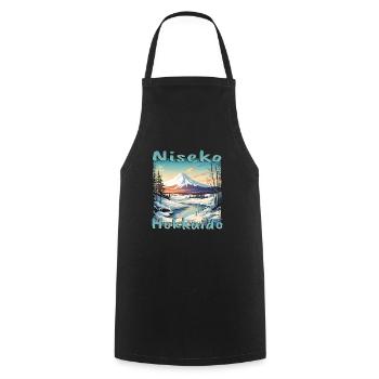 Niseko Hokkaido Snowboard Volcano - Cooking Apron - black - Front - AI Model Male 185 dark (185cm)