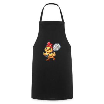 Poulet et poussins de tennis : l’ du club - Tablier de cuisine - noir - Devant - AI Model Male 185 dark (185cm)