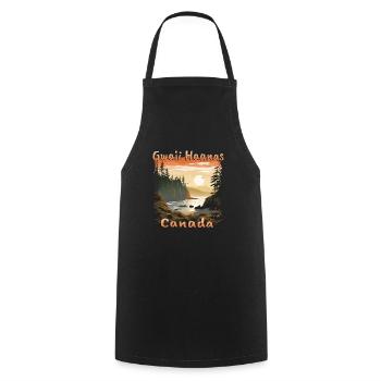 Parc national Gwaii Haanas Canada Coucher de soleil Grunge - Tablier de cuisine - noir - Devant - AI Model Male 185 dark (185cm)