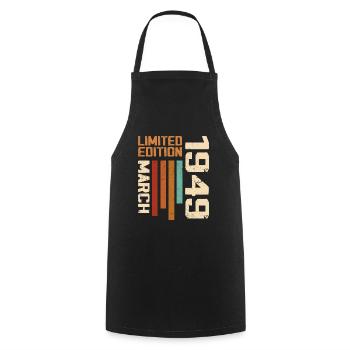 Mars 1949 Anniversaire 1949 Retro 1949 Mars - Tablier de cuisine - noir - Devant - AI Model Male 185 dark (185cm)