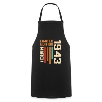 March 1943 Birthday 1943 Retro 1943 March - Cooking Apron - black - Front - AI Model Male 185 dark (185cm)