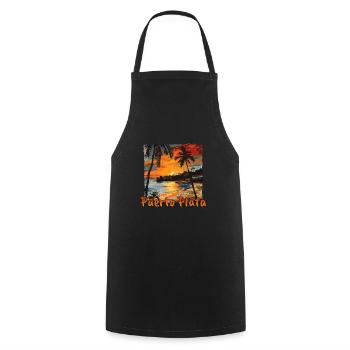 Puerto Plata République Dominicaine Vacances Plage - Tablier de cuisine - noir - Devant - AI Model Male 185 dark (185cm)
