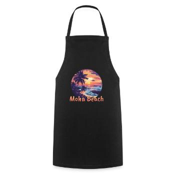 Moha Beach Karibik Niederlande Urlaub Sonnenunterg - Kochschürze - Schwarz - Vorne - AI Model Male 185 dark (185cm)