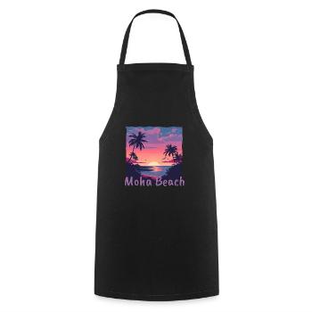 Vacances à Moha Beach, Caraïbes, Pays-Bas - Tablier de cuisine - noir - Devant - AI Model Male 185 dark (185cm)
