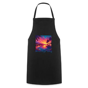 Montego Bay Jamaïque coucher de soleil en violet - Tablier de cuisine - noir - Devant - AI Model Male 185 dark (185cm)