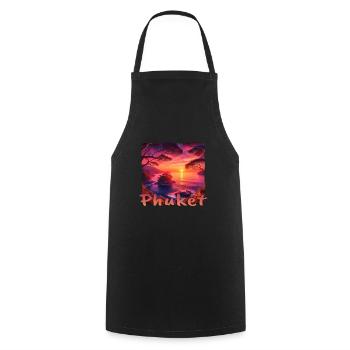 Phuket Thailand Sunset Grunge Design - Cooking Apron - black - Front - AI Model Male 185 dark (185cm)