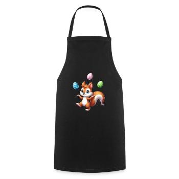 Osterei Jonglierendes Eichhörnchen Comic Design - Kochschürze - Schwarz - Vorne - AI Model Male 185 dark (185cm)