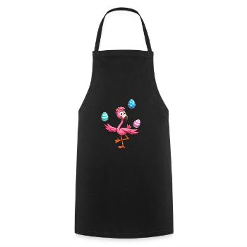 Flamingo Juggler with Easter Eggs Feast - Cooking Apron - black - Front - AI Model Male 185 dark (185cm)