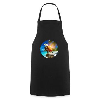 Eagle at Eagle Beach Aruba Summer Vacation - Cooking Apron - black - Front - AI Model Male 185 dark (185cm)