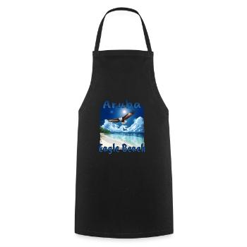 Rêve de vacances à Aruba Eagle Beach - Tablier de cuisine - noir - Devant - AI Model Male 185 dark (185cm)