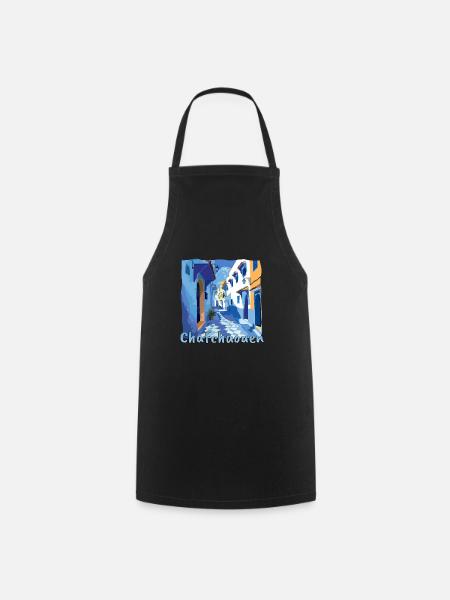 Chefchaouen, Maroc, Vieille ville bleue - Tablier de cuisine - noir