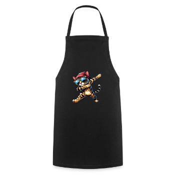 Bande dessinée cool Bengal Cat Dabbing - Tablier de cuisine - noir - Devant - AI Model Male 185 dark (185cm)