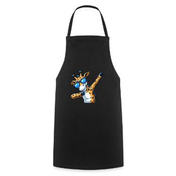 Cool zebra with sunglasses: dabbing style - Cooking Apron - black - Front - AI Model Male 185 dark (185cm)