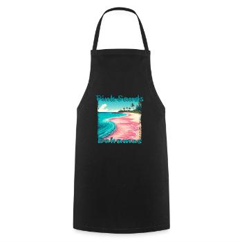 Pink Sands Bahamas Beach Grunge Style - Tablier de cuisine - noir - Devant - AI Model Male 185 dark (185cm)