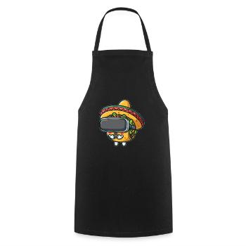 Süßer Taco Fast Food Cartoon VR Virtual Reality Me - Kochschürze - Schwarz - Vorne - AI Model Male 185 dark (185cm)
