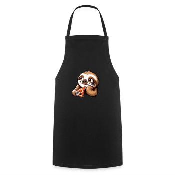 Faultier Pizza Pizzaliebhaber Fast Food - Kochschürze - Schwarz - Vorne - AI Model Male 185 dark (185cm)