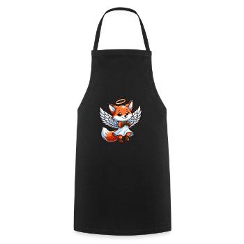 Ailes de bande dessinée Cute Fox Angel - Tablier de cuisine - noir - Devant - AI Model Male 185 dark (185cm)