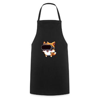 Fox Cat Hamster VR Gamer Cute Cartoon - Cooking Apron - black - Front - AI Model Male 185 dark (185cm)