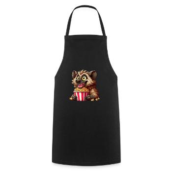 Hyäne Raubtier Popcorn Kinoabend - Kochschürze - Schwarz - Vorne - AI Model Male 185 dark (185cm)
