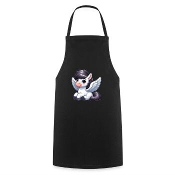 Cheval mignon en tant qu’ange dessin animé - Tablier de cuisine - noir - Devant - AI Model Male 185 dark (185cm)